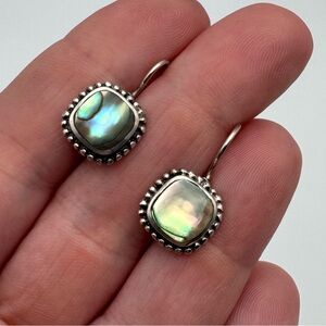 Elegant Silver and Iridescent Earrings